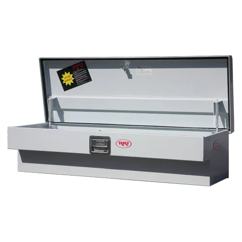 50SW – RKI Tool Box, Side Mount Wide Single Lid Powder Coated White Steel 50-3/4 Inch Length x 18-3/16 Inch Top/ 13 I...